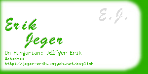 erik jeger business card